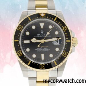 Copy Rolex Sea-Dweller Men's m126603-0001 Rolex Calibre 2836/2813 Hands and Markers Black Dial